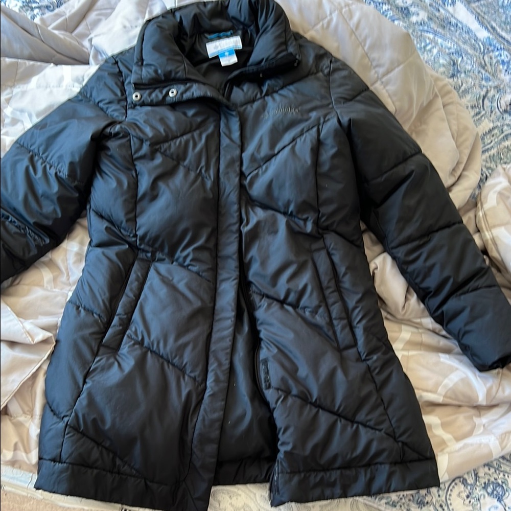Columbia Black Quilted Puffer Jacket Mid-Length
